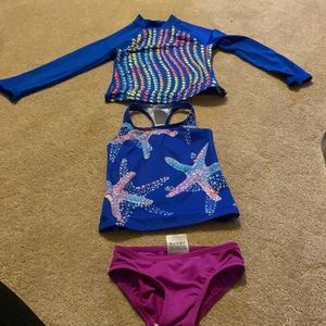 2t lands end tankini and rash guard